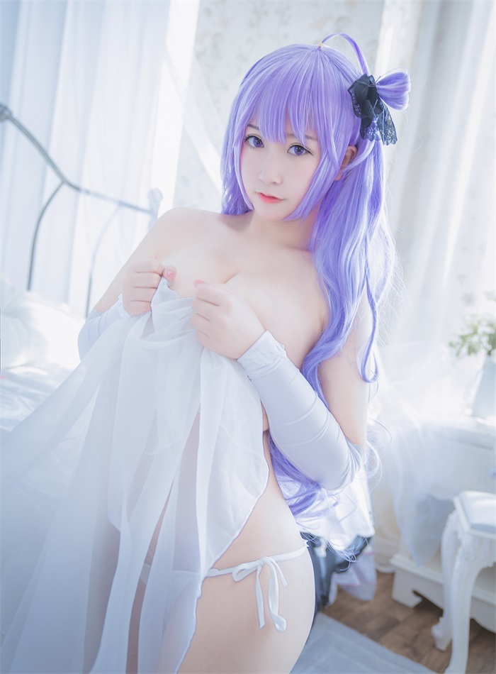 人气动漫Coser@猫九酱sakura 碧蓝誓约 洁白婚沙COS [95P/170MB]插图